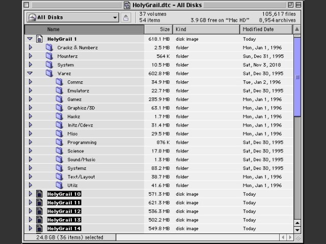 HolyGrail warez compilations (1996)