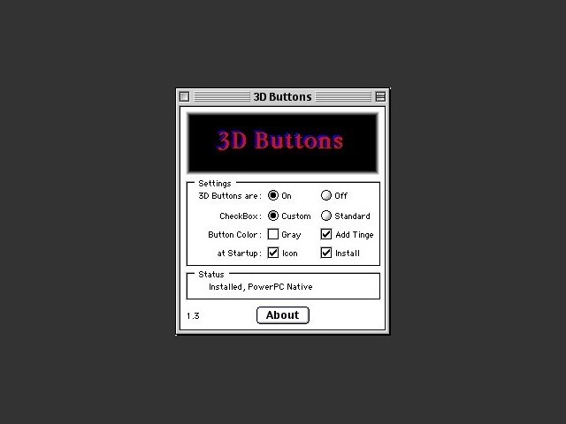 3D Buttons control panel 