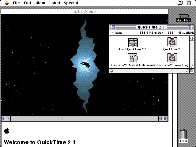 QuickTime extensions and sample movie from Myst. 