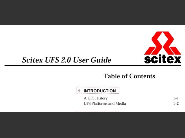 Scitex UFS 2.1 scsi and filesystem driver (1995)