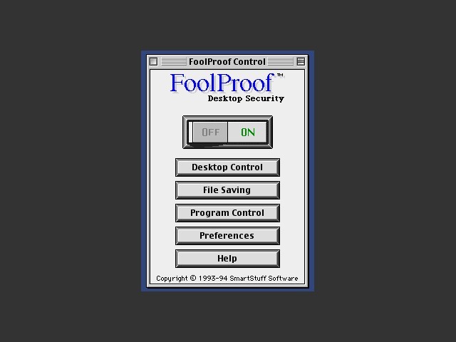 FoolProf Control panel 
