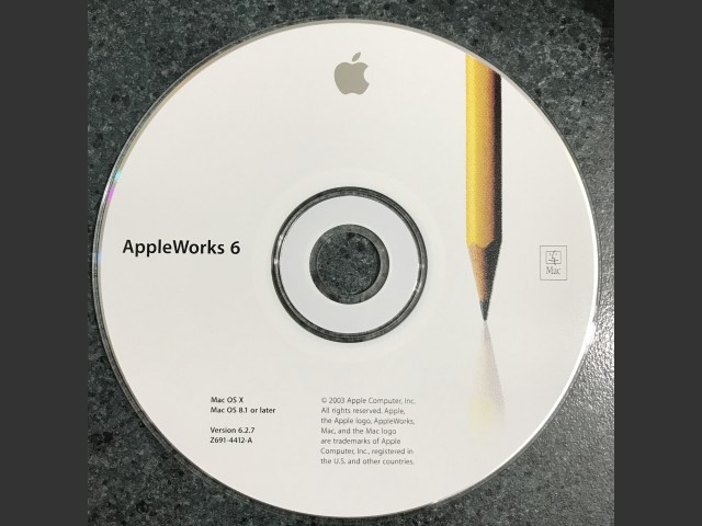 AppleWorks 6.2.7 (691-4412-A) (CD) (2003)