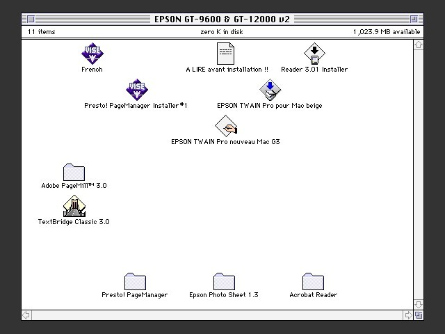 Epson GT-9600 & GT-12000 Scanners Software [fr_FR] (1997)