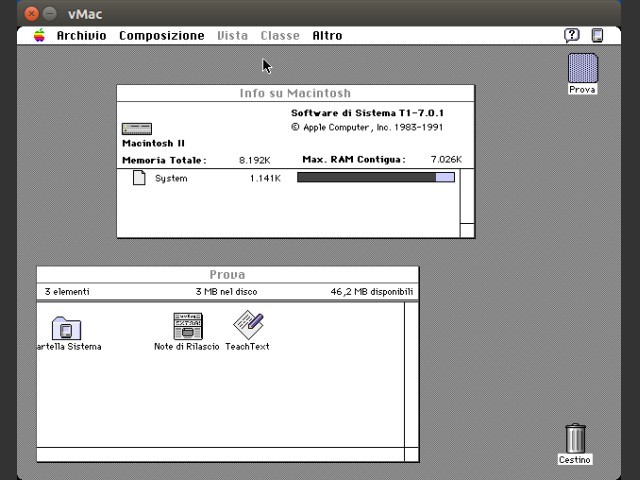 System 7.0.1 installato su Mini vMac 