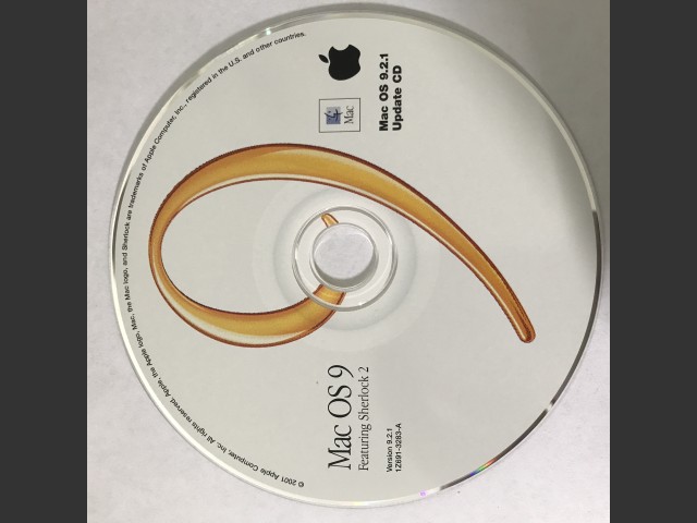 691-3283-A,1Z,Mac OS v9.2.1. Featuring Sherlock 2. Update Disc (CD) (2001)