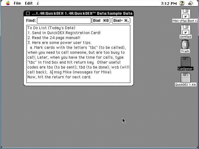 QuickDEX 1.4 (1987)