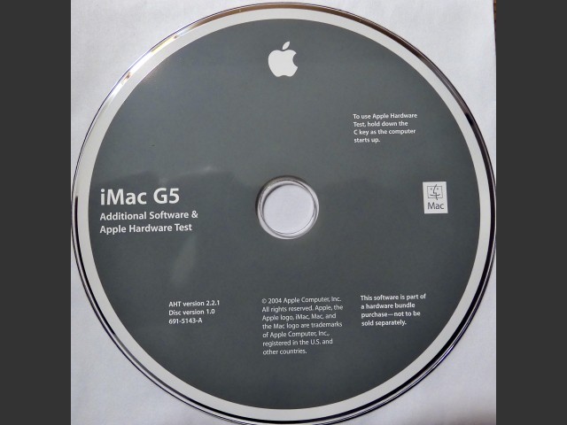 iMac G5 – Additional Software & Apple Hardware Test 