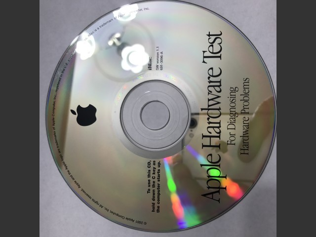 691-3096-A,,Apple Hardware Test v1.1. iMac (CD) (2001)