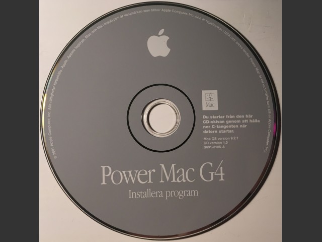 Mac OS S1-9.2.1 Install/Restore (Swedish) PowerMac G4 (Quicksilver 2001) (2001)