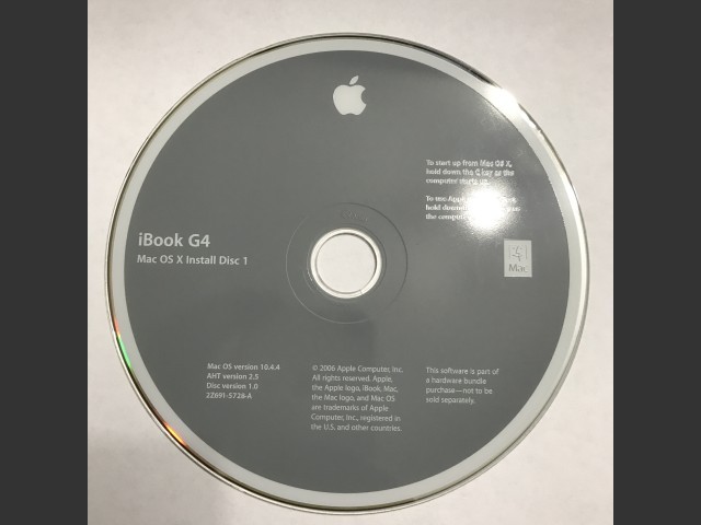 Disk #1 of 2 for a 2006 iBook G4 
