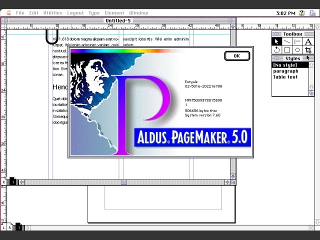 Aldus PageMaker 5.x (1994)