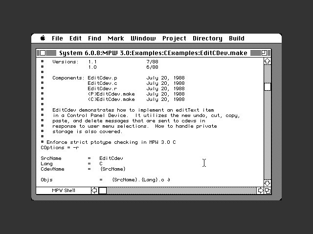 Macintosh Programmer's Workshop (MPW) 3.x (1989)