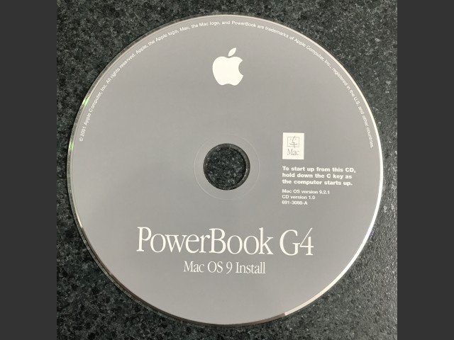 Mac OS 9.2.1 (Disc 1.0) (PowerBook G4) (CD) (691-3088-A) (2001)