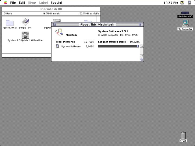 Mac OS 7.5.1, Update 1.0, 7.5.1 for 5200/75, Performa 580CD/631CD/52xx/62xx/6300CD (1995)