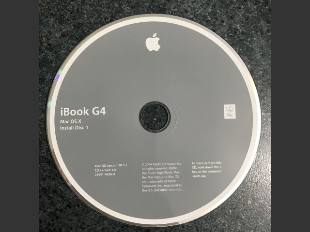 Mac OS X 10.3.2 (Disc 1.0) (iBook G4) (691-4856-A,2Z) (CD) (2004)