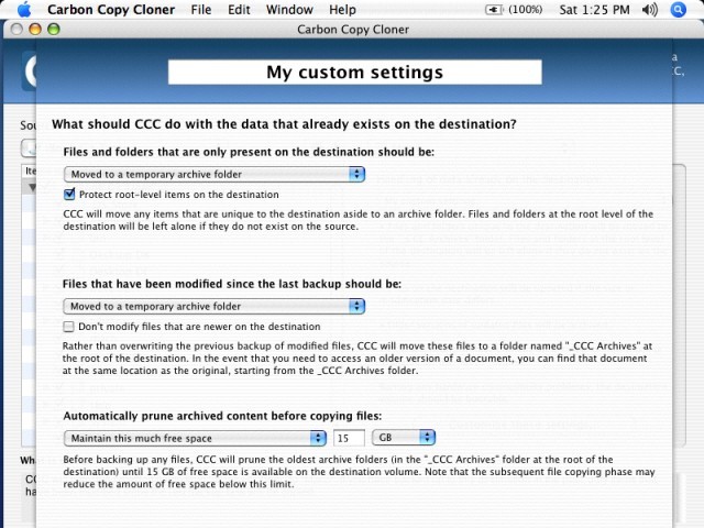 CCC 3.4.7 custom settings options 