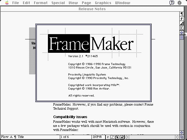 FrameMaker 2.x (1990)