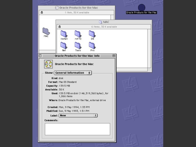 Oracle Products for the Mac (1994)
