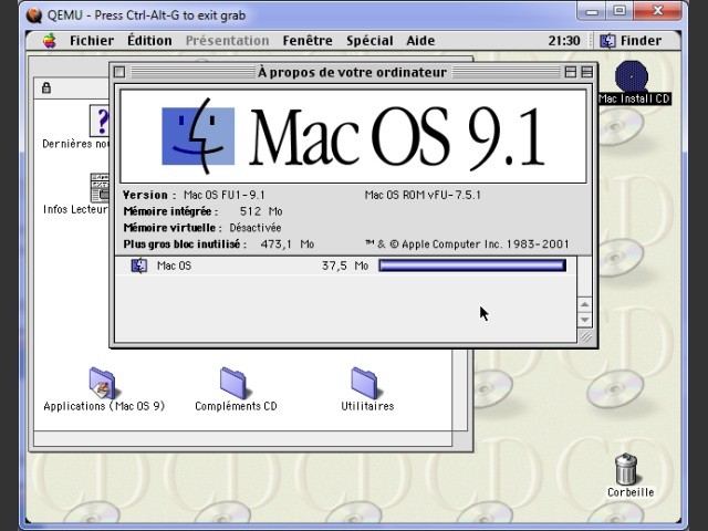 Mac OS 9.1 / CD d'installation pour iMac (FR) (2001)
