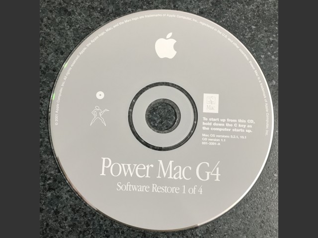 691-3391-A,,Power Mac G4. Install & Software Restore (4 CD set) Mac OS v9.2.1, v10.1.... (2002)