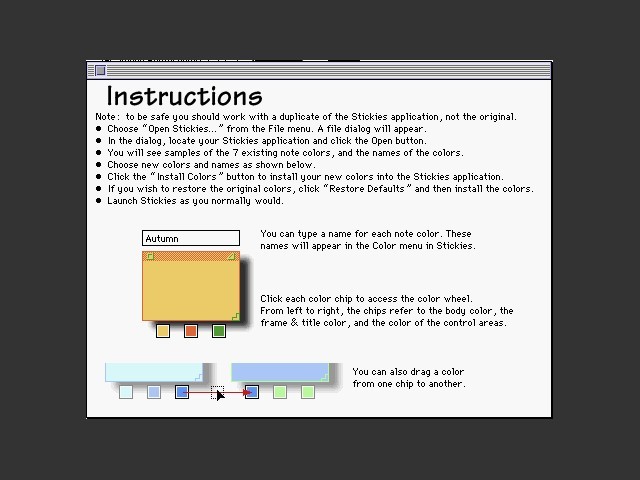 Stickies Color Editor 1.0 (1996)