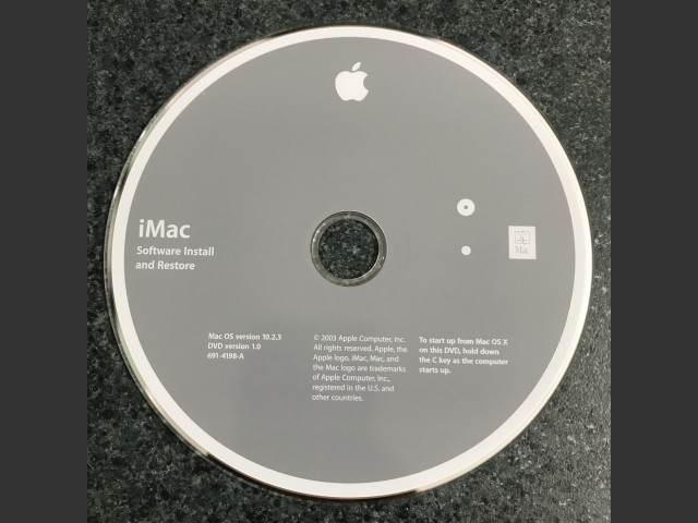 iMac Software Install and Restore Mac OS v10.2.3. Disc v1.0_2003 (DVD) (2003)