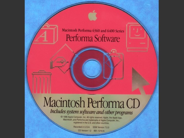 System 7.5.3 (Disc 1.2) (Performa 6360, 6400) (691-1210-A) (CD) {image modified} (1996)