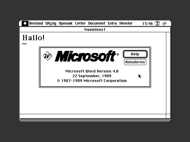 Microsoft Word 4.0 [nl_NL] (1989)