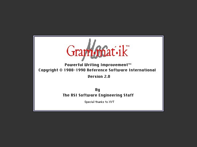 Grammatik Mac (Gram•mat•ik Mac) 2.0 (1990)